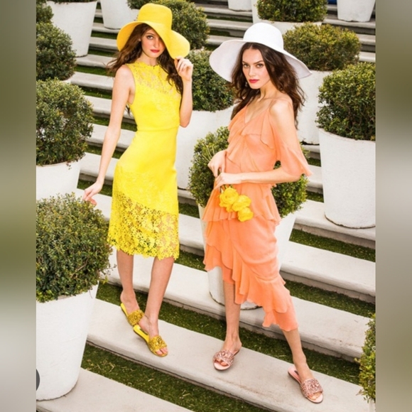 Alice + Olivia Margy Floral Guipure Lace Midi Dress Size 4 NWOT - Picture 4 of 16